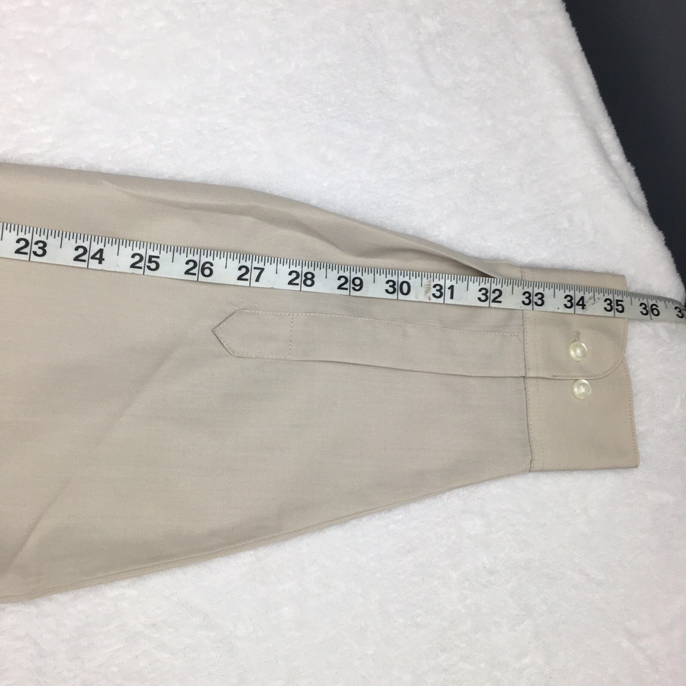 Van Heusen Dress‎ Shirt Men's M 15.5-34/35 Beige Regular Fit Wrinkle Free - Picture 8 of 9